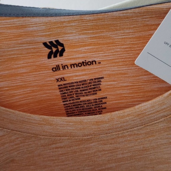 All in Motion Athletic Top Mens XXL Gold Soft Stretch Odor Resist Quick Dry - Picture 3 of 4